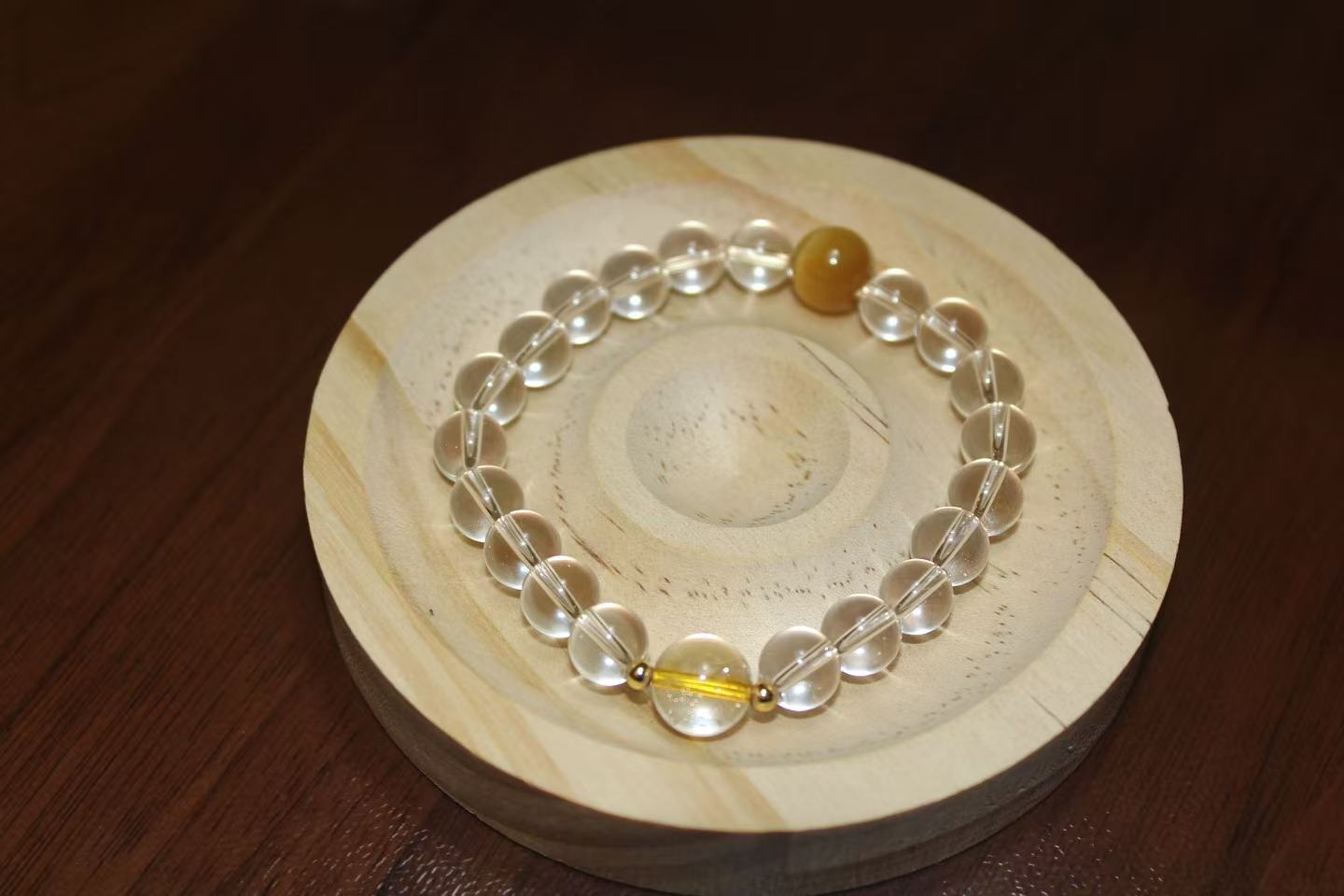 Golden Tiger’s Eye & Clear Quartz Bracelet
