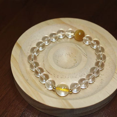 Golden Tiger’s Eye & Clear Quartz Bracelet