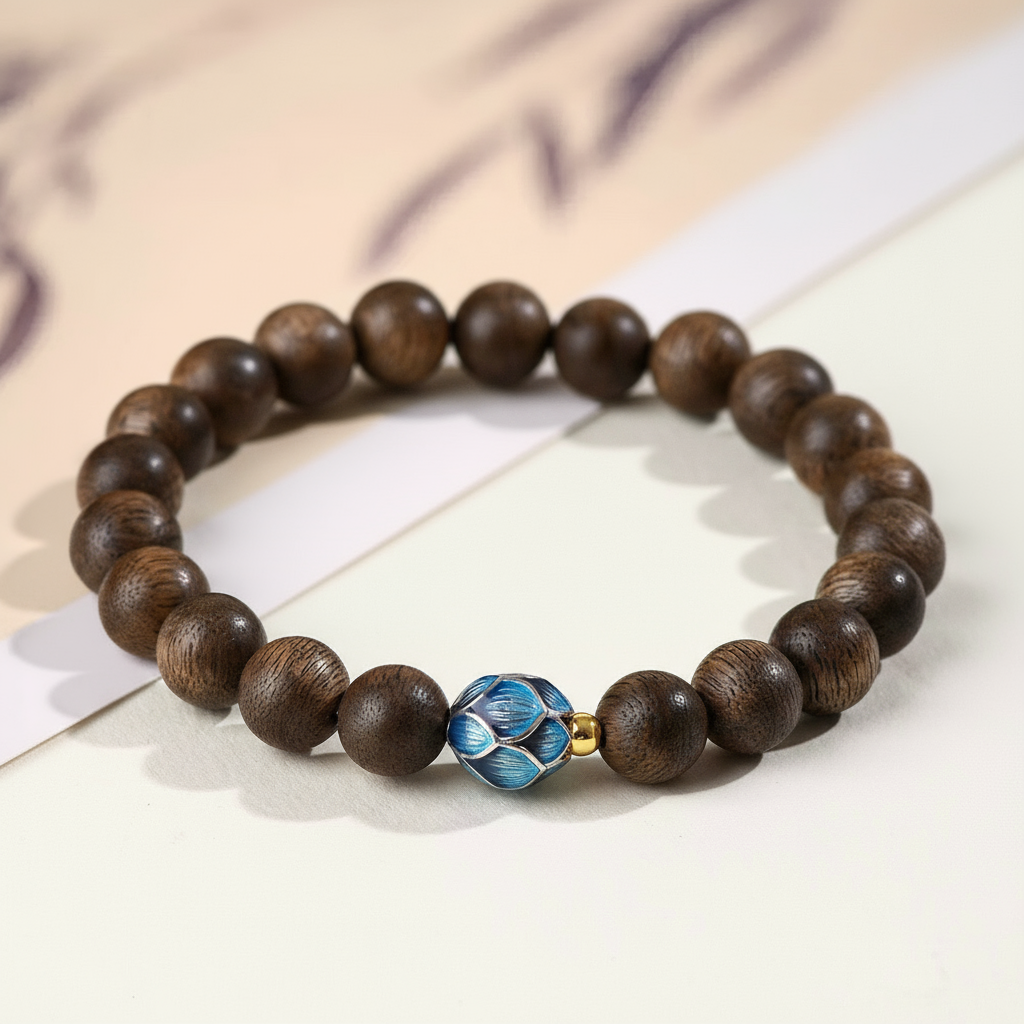 Agarwood Lotus Serenity Bracelet