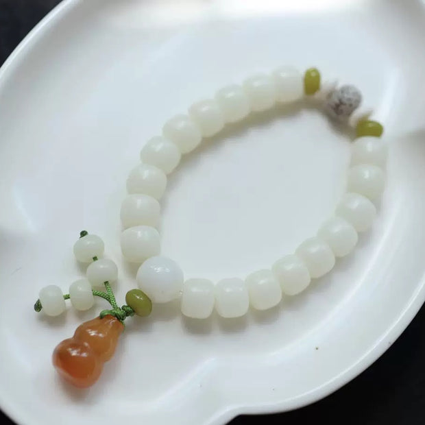 White Jade Bodhi Gourd Harmony Bracelet