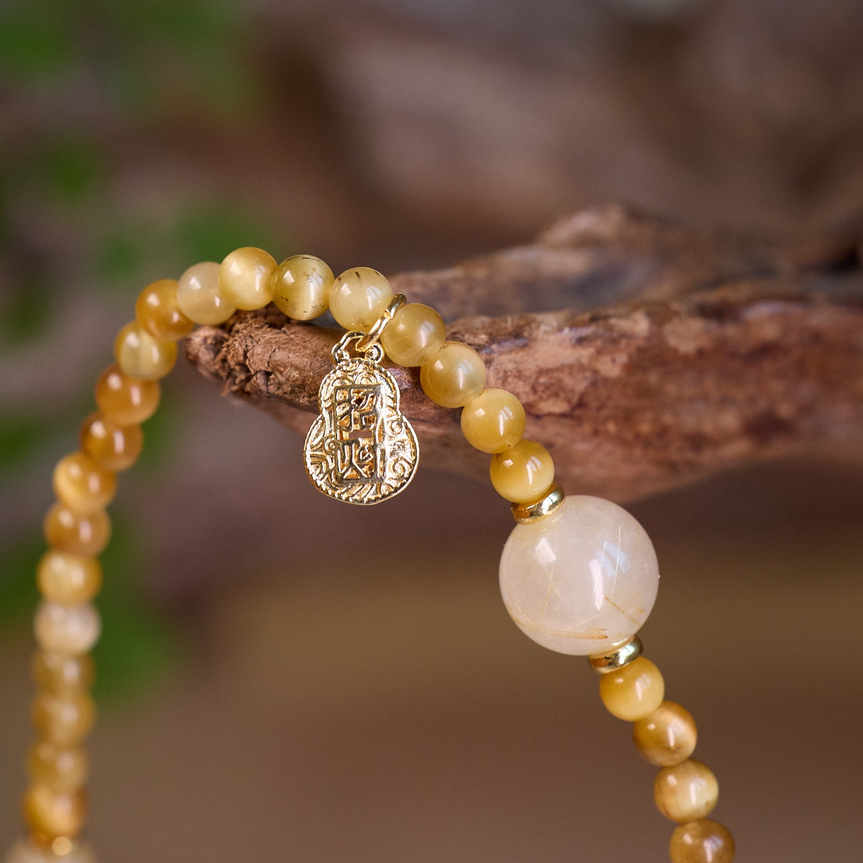 Golden Vitality Double-wrap Bracelet