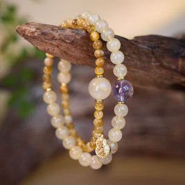 Golden Vitality Double-wrap Bracelet