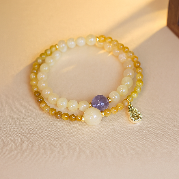 Golden Vitality Double-wrap Bracelet