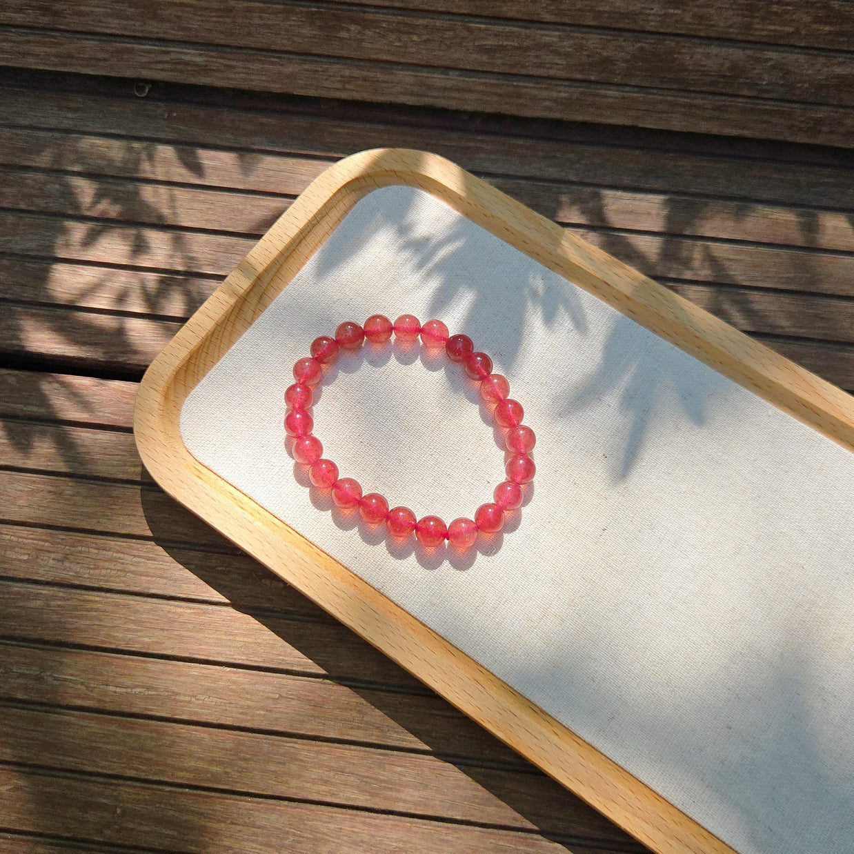 Strawberry Quartz Heart Harmony Bracelet