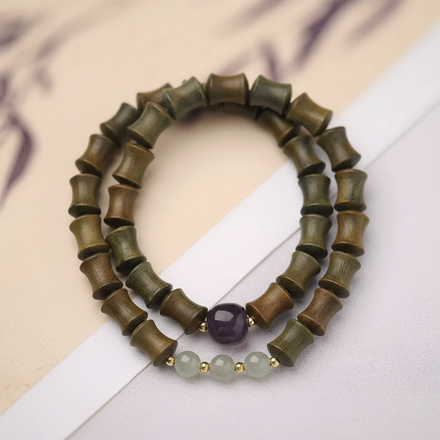 Evergreen Bamboo Ascent Sandalwood and Jade Bracelet